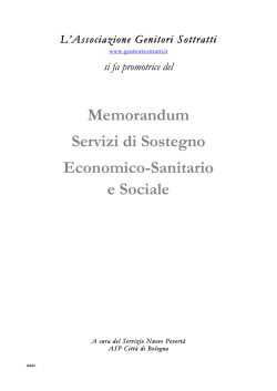Memorandum Servizi di Sostegno Economico