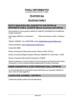 Telepass family - Banca di Credito Cooperativo di Brescia