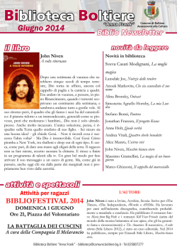 BIBLIONEWSLETTER giugno 2014