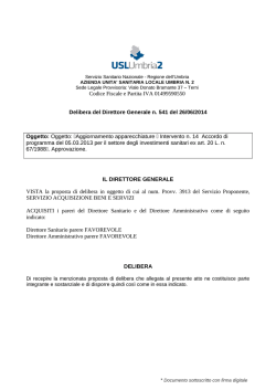 Codice Fiscale e Partita IVA 01499590550 Delibera del Direttore