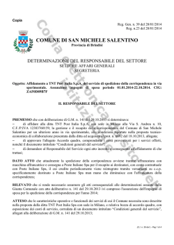 DETERMINAZIONE DEL RESPONSABILE DI SERVIZIO