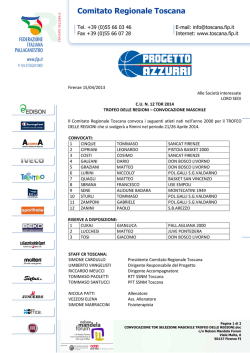 convocazione tdr selezione maschile trofeo delle regioni