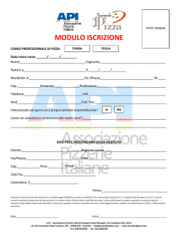 modulo iscrizione - Corsi per Pizzaioli | Scuola per pizzaioli | Come