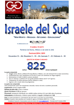 MINITOUR ISRAELE DEL SUD - 2014-2015