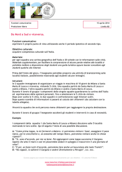 Da Nord a Sud e viceversa. - Italiano per Stranieri