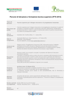 Tecnico superiore per il disegno meccanico e la progettazione