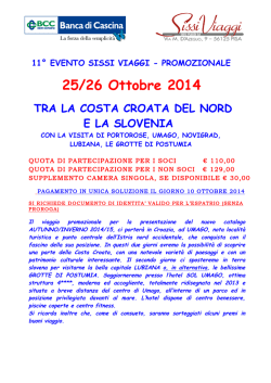 25-26 Ottobre TRA LA COSTA CROATA DEL