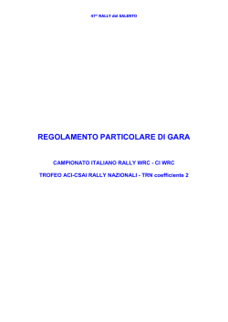 R.P.G.- Regolamento Particolare di Gara