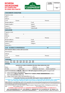 SCHEDA ISCRIZIONE - Rally Club Valpantena