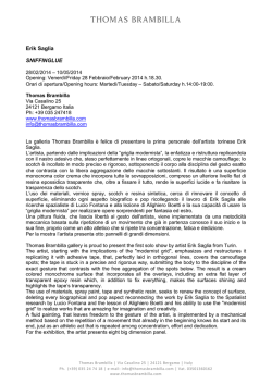 Erik Saglia SNIFFINGLUE - Thomas Brambilla Gallery