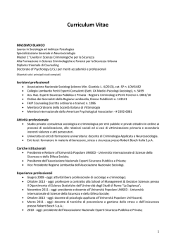 CV Blanco 2014 - Dipartimento di Scienze Statistiche
