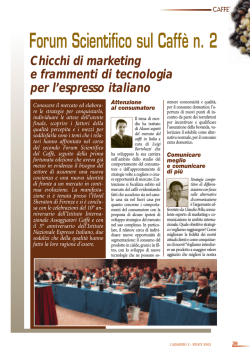 Forum Scientifico sul Caff&egrave; n. 2