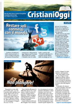 Non piangere! - Assemblee di Dio in Italia