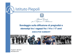 Sondaggio sulla diffusione di pregiudizi e stereotipi tra i ragazzi fra i