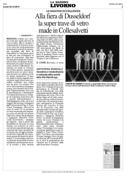 Alla fiera di Dusseldorf la super trave di vetro made &iuml;n Collesalvetti