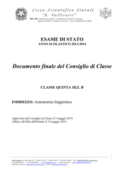 Documento finale del Consiglio di Classe