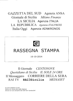 RASSEGNA STAMPA - Consorzio per le Autostrade Siciliane