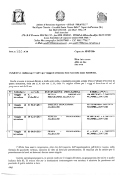 RICHIESTA PREVENTIVI PER VIAGGI DI ISTRUZIONE