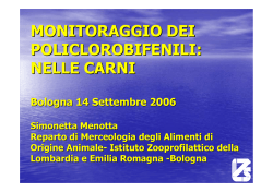 Monitoraggio dei PCB: nelle carni - S. Menotta