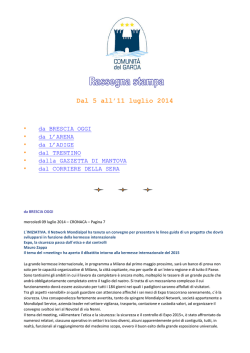 Rassegna stampa 5 - 11 luglio 2014