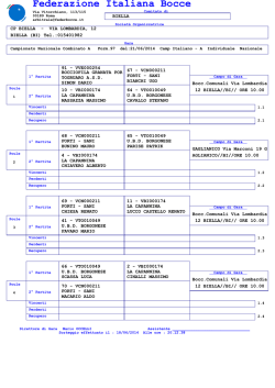Sorteggio - Federazione Italiana Bocce