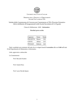 Esiti prova scritta