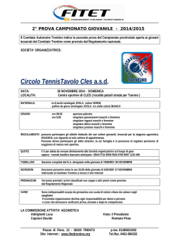 Locandina seconda Prova Giovanile 2014/15