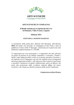 Esiti Rassegne2014 - Compagnia di San Paolo