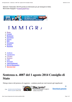Immigrazione.biz - Sentenza n. 4087 del 1 agosto