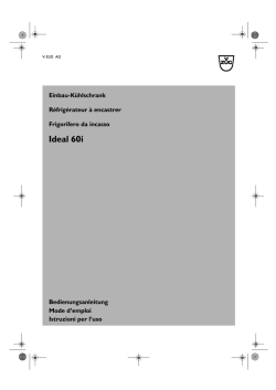 Bedienungsanleitung V-Zug K&uuml;hlschrank Ideal 60i