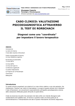 caso clinico: valutazione psicodiagnostica