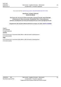 bando pubblicato e successive rettifiche - Fornitori