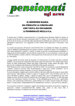 firmata la circolare che vieta incarichi a pensionati