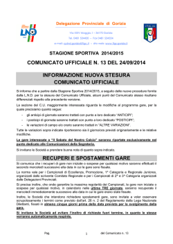 Comunicato 13 - FIGC Gorizia
