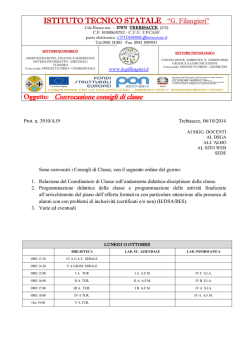 Convocazione consigli di classe - ITCG &ldquo;Filangieri&rdquo; di Trebisacce