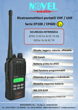 Ricetrasmettitori portatili VHF / UHF Serie EP100 / EP400