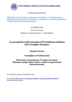 Conferenza dott. Perico - Università degli studi di Bergamo