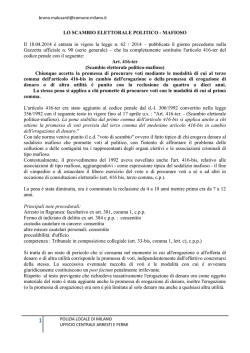 LO SCAMBIO ELETTORALE POLITICO - MAFIOSO Il 18.04