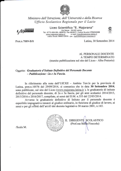 nota graduatorie definitive 2a e 3a fascia