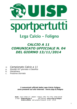 Com. Uff. Calcio a 11 2014-15 n°04