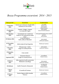 Bozza Programma escursioni 2014 - 2015
