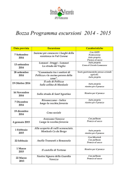 Bozza Programma escursioni 2014 - 2015