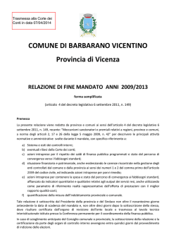 COMUNE DI BARBARANO VICENTINO Provincia di Vicenza