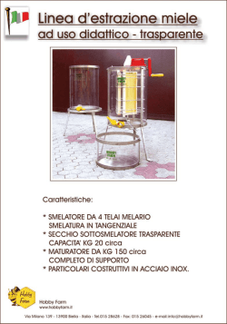 Linea di estrazione miele trasparente