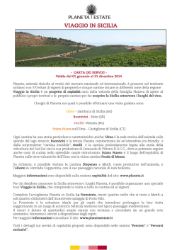 Carta servizi Cantine Planeta 2014