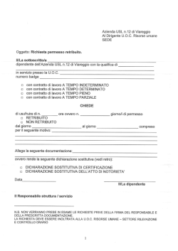 Azienda USL n.12 di Viareggio AI Dirigente U.O.C. Risorse umane