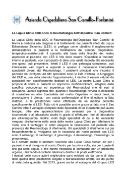 La Lupus Clinic della nostra UOC di Reumatologia dell