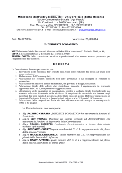 Nomina Commissione tecnica 2014 2015