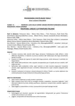 programma disciplinare finale disciplina: lingua e