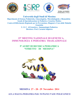 PROGRAMMA 15 Meeting Nazionale di Genetica Immunologia e